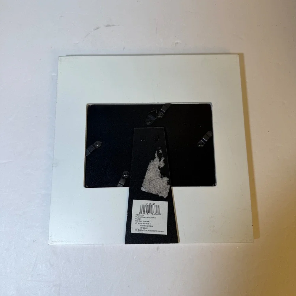Malden Family is Everything 4x6 Picture Frame White Rustic Wood Plank Scrollwork